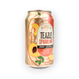 Teazle Peach Sparkling - gazowany napój herbaciany o smaku brzoskwiniowym 340ml | Woongjin