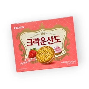Sando Strawberry - herbatniki z kremem o smaku truskawkowym | Crown