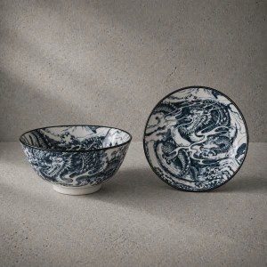 Dragon - miska z motywem smoka Ø15 cm (czarna)