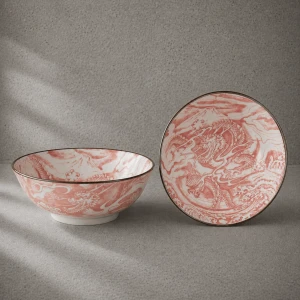 Dragon - miska na ramen z motywem smoka Ø21 cm (różowa)