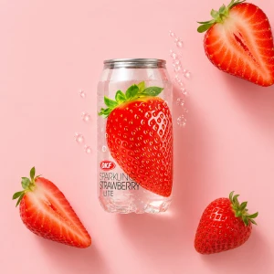 Sparkling Strawberry – napój gazowany o smaku truskawki 350 ml | OKF