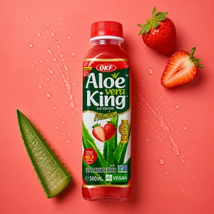 Aloe Vera King Strawberry - napój aloesowy o smaku truskawkowym 500 ml | OKF