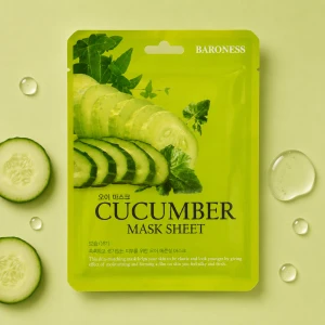 Baroness | Cucumber Mask Sheet - Maska w płachcie odświeżająco-regenerująca z ekstraktem z ogórka