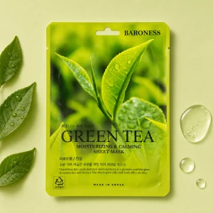 Baroness | Green Tea Moisturizing&Calming Sheet Mask - Maska w płachcie nawilżająco-kojąca z wyciągiem z zielonej herbaty
