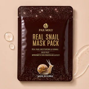 Pax Moly | Real Snail Mask Pack - Nawilżająco-ujędrniająca maska w płachcie z filtratem ze śluzu ślimaka