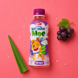 Baby Shark Aloe Kids Grape - napój o smaku winogronowym z aloesem 240 ml | OKF