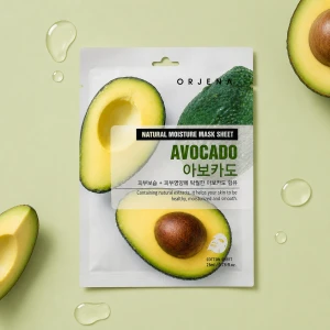 Orjena | Natural Moisture Mask Sheet Avocado - Maska w płachcie z awokado nawilżająco-wygładzająca