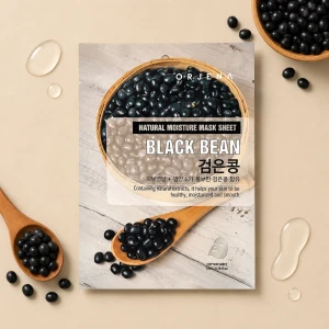 Orjena | Natural Moisture Mask Sheet Black Bean - Maska w płachcie z ekstraktem z czarnej fasoli o działaniu nawilżającym