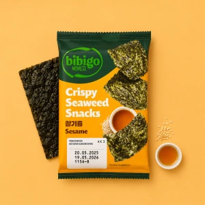 Crispy Seaweed Snack Sesame - przekąska z prażonych glonów z olejem sezamowym | Bibigo