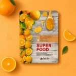 Eyenlip | Orange Mask Super Food - Nawilżająca, łagodząca i ochronna maska w płachcie z ekstraktem z pomarańczy