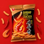 Shrimp Flavored Cracker Hot Spicy - ostre chrupki o smaku krewetkowym | Nongshim