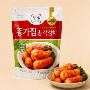 Chonggak (Whole Radish Kimchi) - kimchi z młodej rzodkwi z nacią 500 g | Jongga