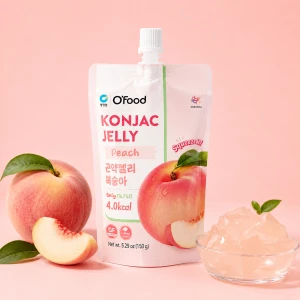 Konjac Jelly Peach – galaretka konjak do picia o smaku brzoskwiniowym 150 g | CJO