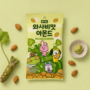 Wasabi Almond - migdały w posypce wasabi | BT21