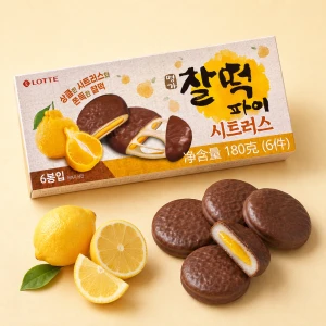 Rice Cake Pie Citron - ciasteczka ryżowe mochi z nadzieniem yuzu | Lotte