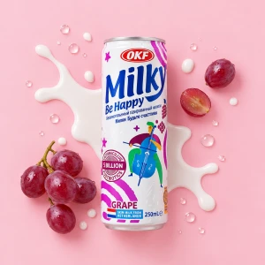 Milky Sparkling Grape - mleczna soda o smaku winogronowym 250 ml | OKF