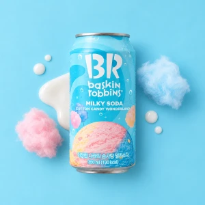 Milky Soda Cotton Candy - mleczna soda o smaku waty cukrowej 350 ml | Baskin Robbins